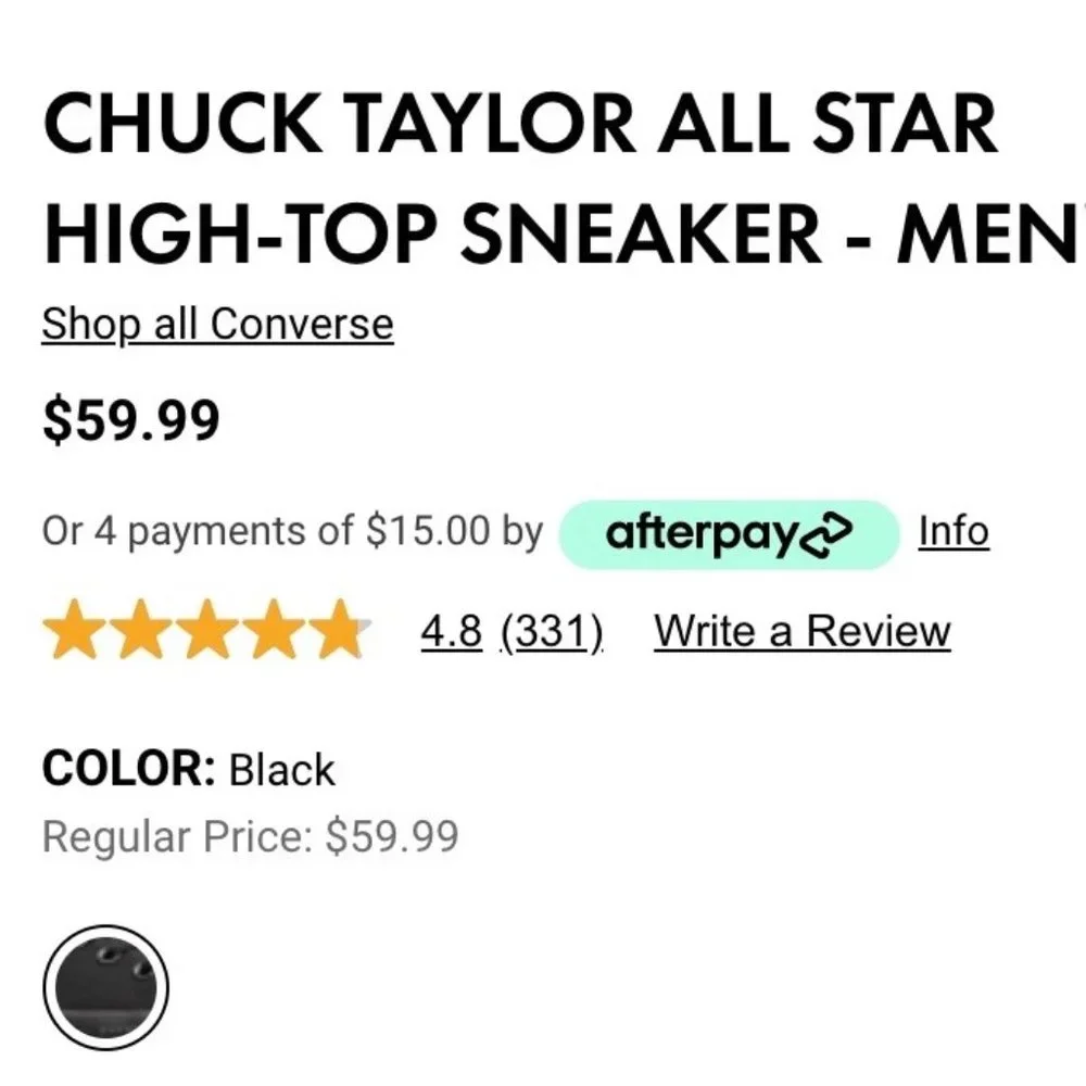 All Black Converse Chuck Taylor All Star High Tops - Picture 7 of 14